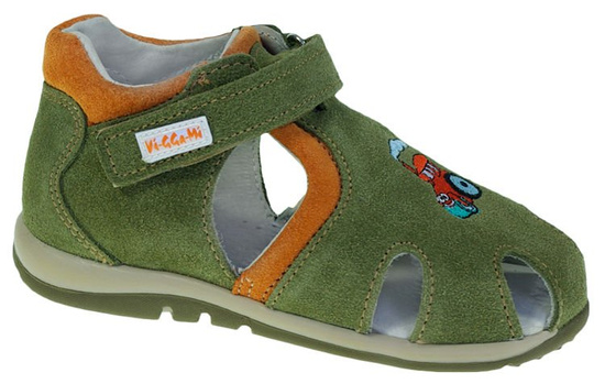 VIGGAMI skórzne sandałki 265 zieleń