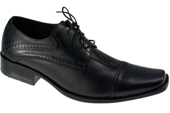 TRIO 1037 eleganckie półbuty  CZARNY