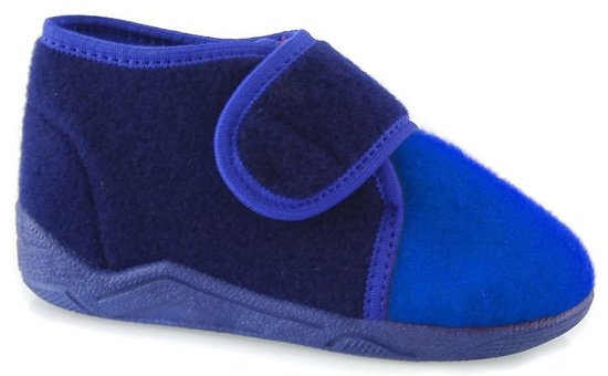 Łukpol kapcie granat + niebieski,  rzep