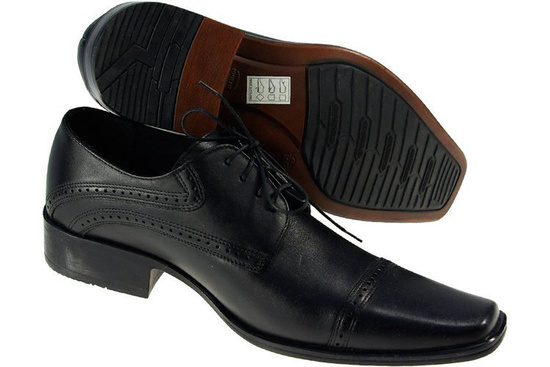 TRIO 1037 eleganckie półbuty  CZARNY