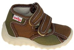 LEMIGO wygodne z tkaniny - brąz/zieleń