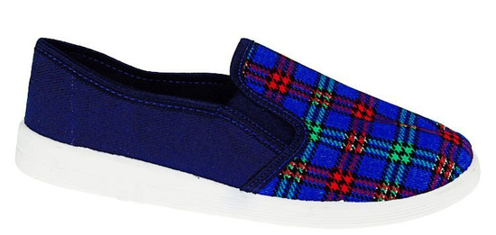 Łukpol dziecięce obuwie szkolne granat w kratę