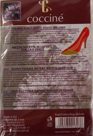 36/37 Półwkładki lateks żółto zielony